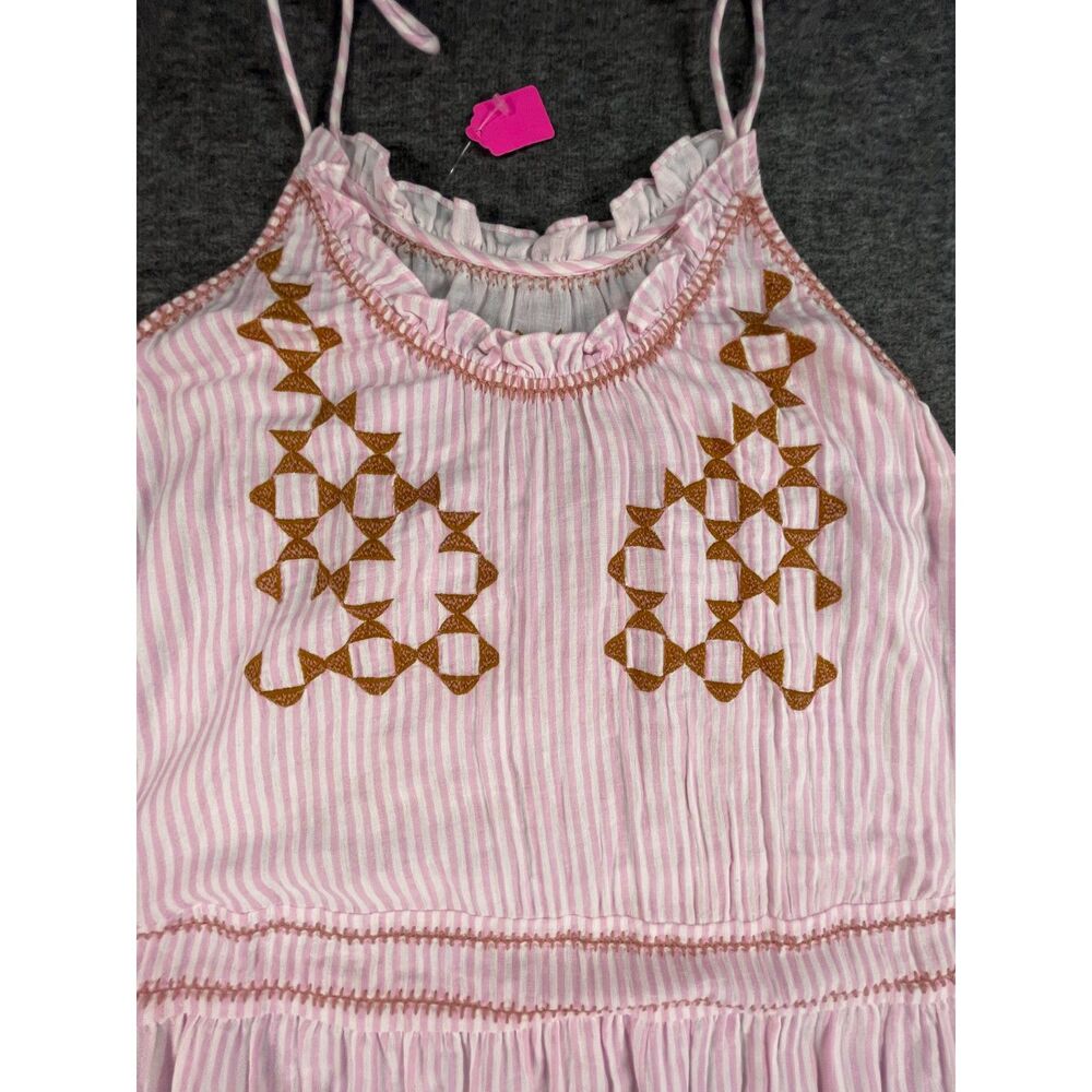 Uncle Frank Candy Stripe Dress Designer Archive Sample Pink Cotton Boho Midi - Picture 4 of 12